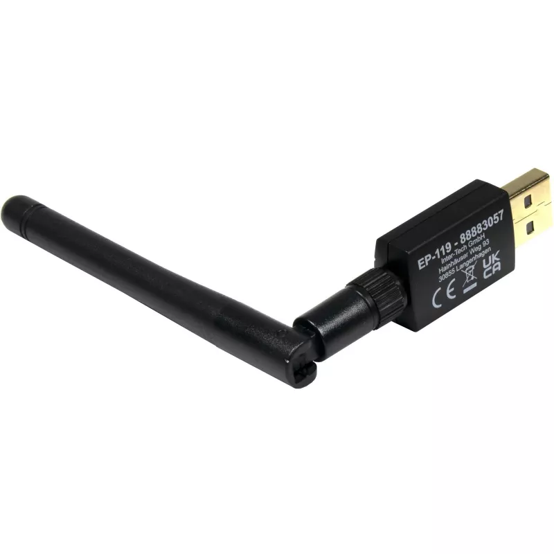 Adaptador USB Wi-Fi/Bluetooth INTER-TECH EP-119, Wi-Fi 5 (802.11ac) dual band 600 Mbit/s