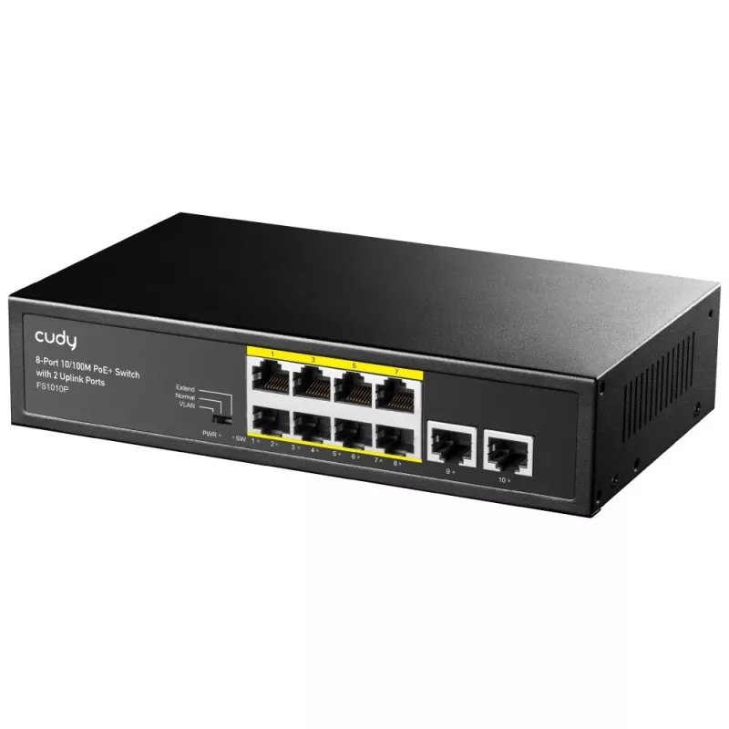 Cudy FS1010P Switch de red Fast Ethernet (10/100) Power over Ethernet (PoE) negro
