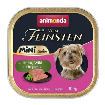 Comida húmeda para perros animonda ANIMONDA Vom Feinsten Mini Senior con pollo, caza y orégano 100 g