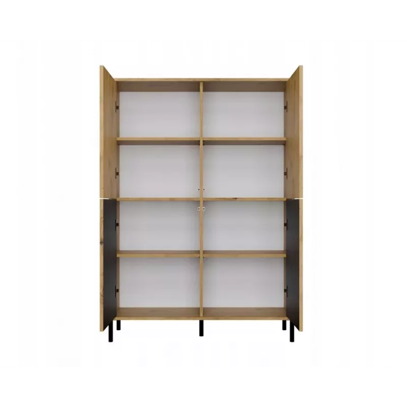 Vitrina KAMARO 4DK estrecha/GŁ roble ARTISAN