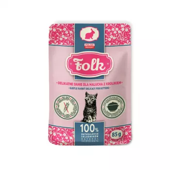 FOLK Kitten Delicada delicia de conejo - Comida húmeda para gatos - 85g
