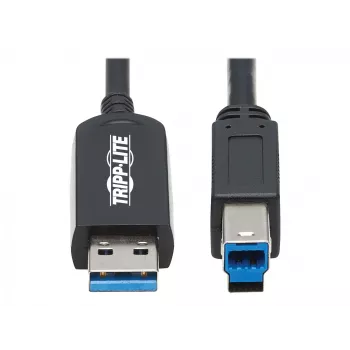 Eaton Tripp Lite Serie cable de fibra óptica activo (AOC) USB 3.2 Gen 1 plenum certificado - A/B M/M, negro, 20 m - cable USB - USB Type-A (M) a USB Type-B (M) - USB 3.2 Gen 1 - 20,0 m - P