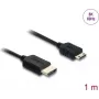 Cable HDMI DELOCK 81684 — 1 m, HDMI Type-A (conector macho) a HDMI Type-C (conector macho), 48 Gbit/s, 7680×4320, negro