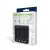 Cargador de pilas Gembird BC-USB-03 compatible con USB AA AAA Negro