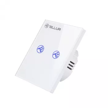 Interruptor WiFi inteligente Tellur SS2N — 2 puertos, 1800 W en total, 10 A por canal