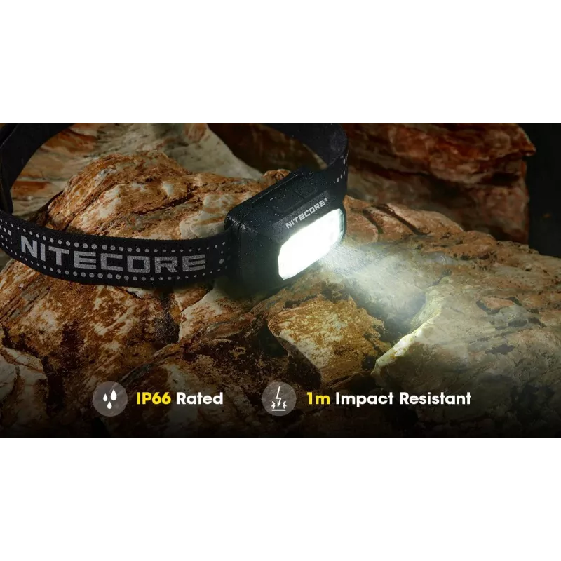 Linterna frontal Nitecore NU30 — linterna LED frontal compacta y portátil, hasta 500 lúmenes, varios niveles de potencia, modo de luz roja