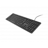 Teclado multimedia fino con cable NATEC HERRING — negro, distribución de perfil bajo, teclas multimedia