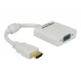 Adaptador Delock HDMI-A macho > VGA hembra - Adaptador de vídeo - HDMI macho a HD-15 (VGA) hembra - blanco (65346)