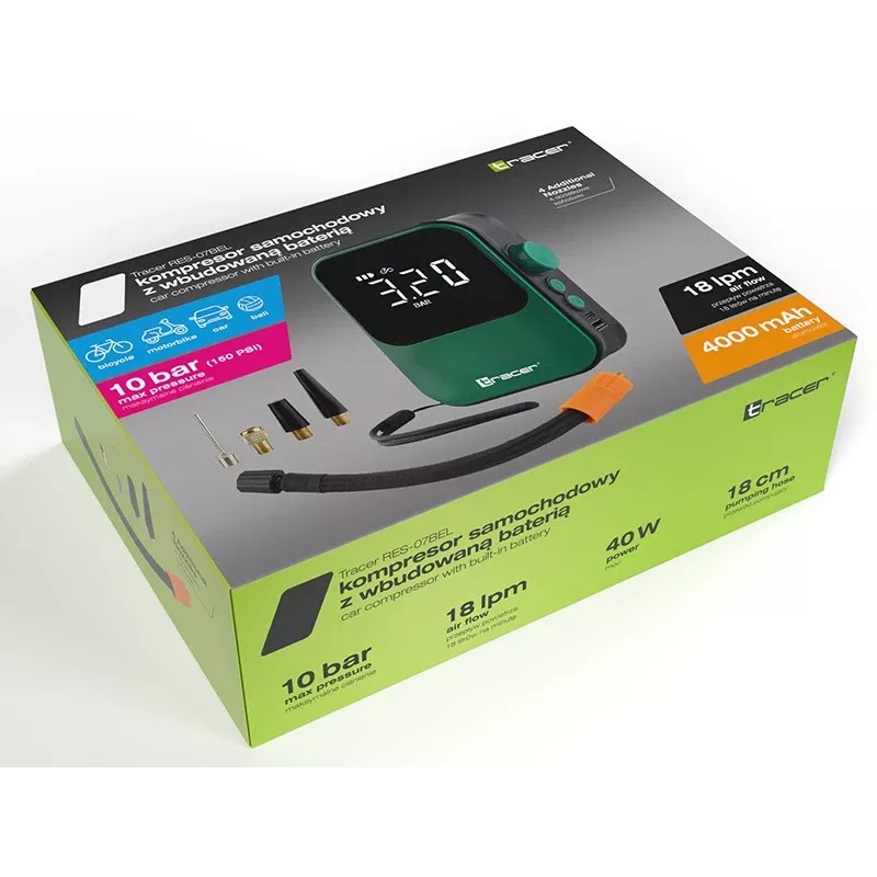 Compresor de aire TRACER RES-07BEL — unidad portátil de reparación/compresor, modelo RES-07BEL