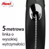 Correa retráctil Flexi Classic 5 m negra para perros medianos, cordón, carga máx. 20 kg, elementos reflectantes