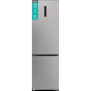 Frigorífico-congelador Gorenje NRB620E61X4WFE, independiente, acero inoxidable, capacidad total 413 L, congelador inferior 130 L, NoFrost, indicador LED
