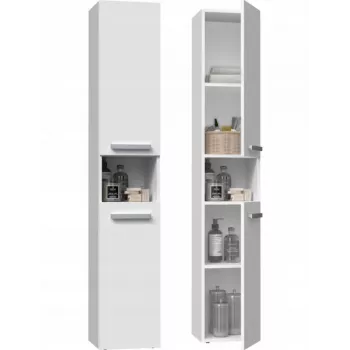 Armario de almacenamiento de baño top e shop NEL I BIEL, independiente, 5 estantes, 310×300×1740 mm, blanco