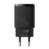 Cargador rápido USB de interior Baseus CCXJ-B01 – 2 puertos (USB-C PD 20W + USB-A QC3.0 18W), 100–240 V, negro