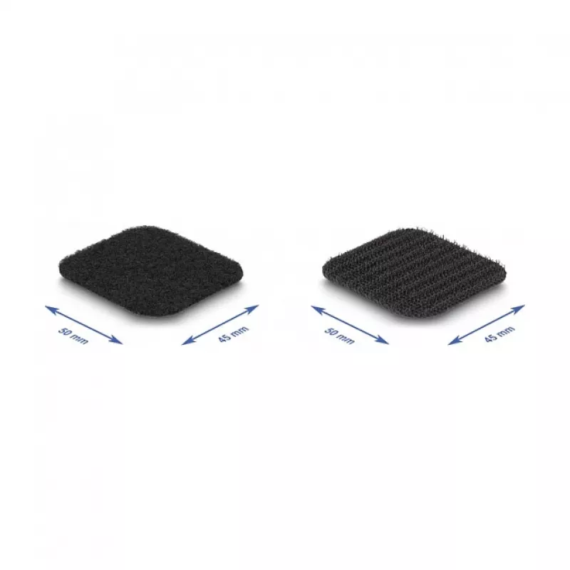 DeLOCK cinta de velcro en rollo autoadhesiva 45x50 mm 3 m negro