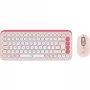 Logitech POP Icon Combo - Conjunto de teclado y ratón - Inalámbrico - Bluetooth LE - QWERTY - US International - rosé, Off-White (920-013142)