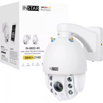 Cámara IP Instar IN-9820 4K blanca — resolución 4K, visión nocturna, detección de movimiento