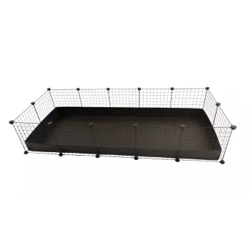 Jaula c&c Modular Cages 5x2 negra para cobayas erizos conejos — 1800×370×750 mm, 8,5 kg