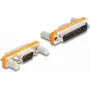 Adaptador de cable DELOCK D-Sub 9 pines a D-Sub 25 pines, contactos dorados, naranja/plata