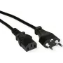 VALUE Cable de alimentación base de enchufe PVC T12 a C13, cable de corriente, negro, 3 m (19.99.1222)