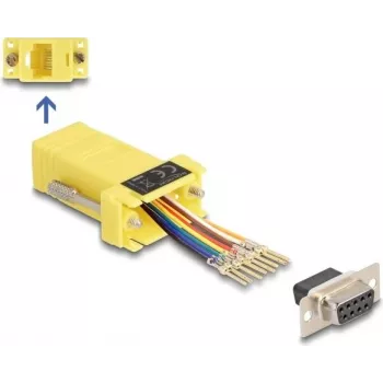 DeLOCK D-Sub 9 pines hembra a RJ45 hembra kit de montaje amarillo VGA RJ-45