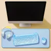 Alfombrilla XXL para ratón y teclado, azul