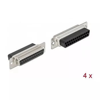 Conector de cables D-Sub 25 pines DeLOCK 66721 negro plata