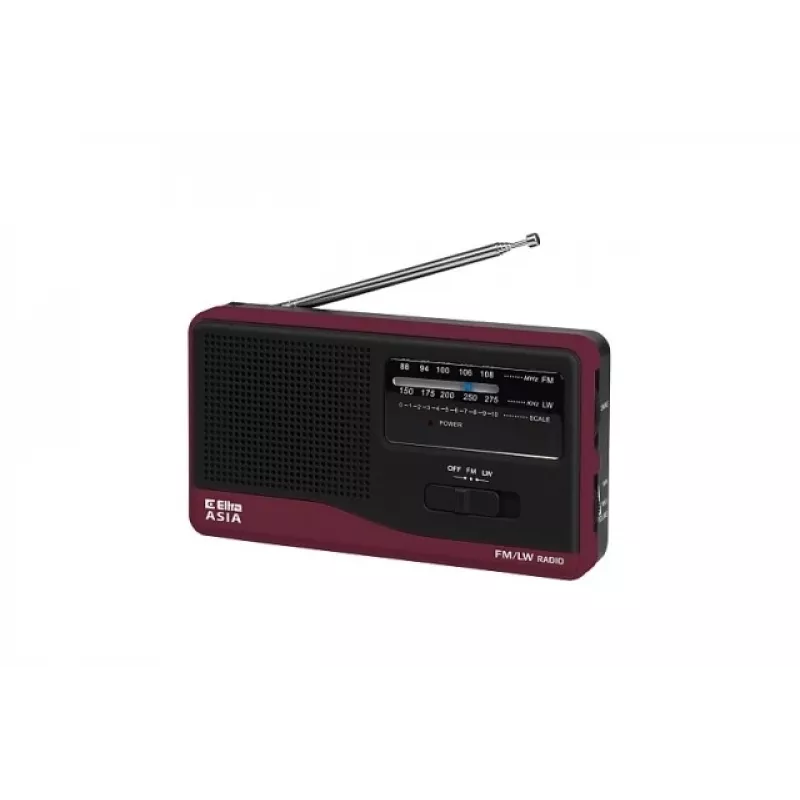 Radio portátil Eltra Asia negra — modelo receptor compacto AM/FM
