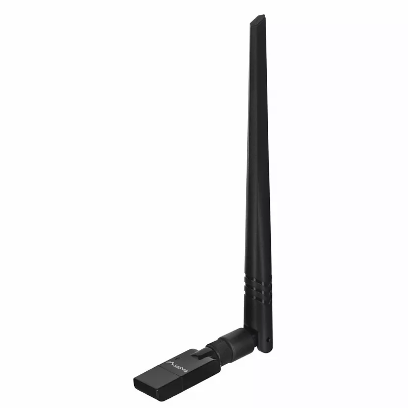 Adaptador USB Wi-Fi LANBERG NC-0300-WIE, USB 2.0, dos antenas externas de 5 dBi, Wi-Fi 300 Mbit/s, Ethernet/Wi-Fi, negro