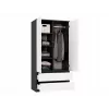Armario top e shop MALWA SS-90, 90×180×50 cm, marco antracita, puertas batientes blancas, 2 cajones, laminado 16 mm
