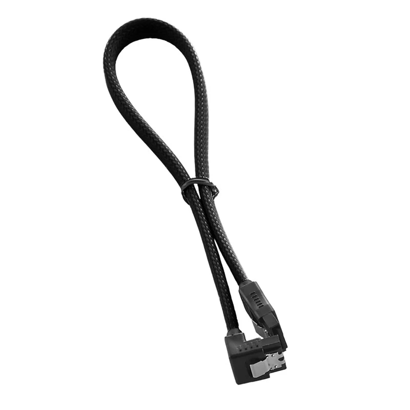 Cable SATA-3 CableMod ModMesh con conector en ángulo recto 30 cm - Negro