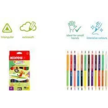 Lápices de colores Kores KOLORES DUO JUMBO colores surtidos 12 unidades (93252)