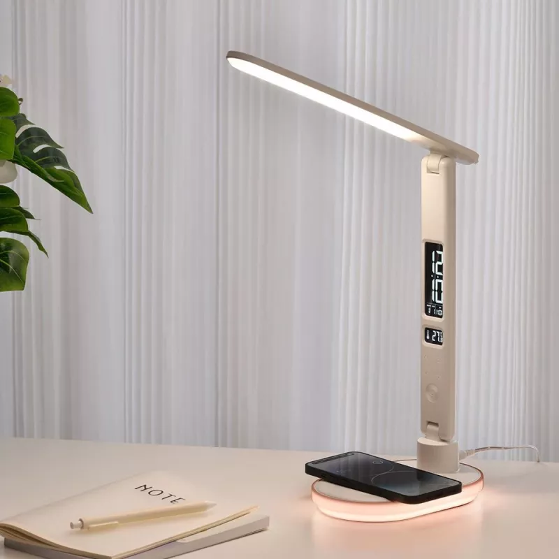 Lámpara de mesa Hawk HW-LAMP03 blanca RGB — lámpara de escritorio LED ajustable con iluminación RGB