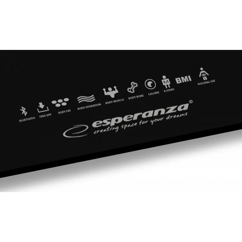Esperanza EBS016K báscula de baño báscula de baño electrónica cuadrada negra