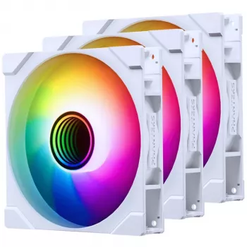 PHANTEKS M25 Gen2 PWM D-RGB 140mm Reverse-Blade pack de 3 - Blanco