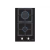 Placa de gas integrable CATA SCI 3002 BK, 30 cm, 2 zonas, mandos giratorios, cristal negro