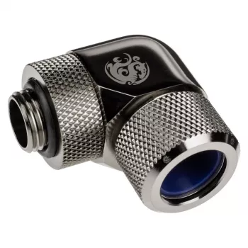 Adaptador 90° BitsPower Advanced Multi-Link G1/4 pulgadas macho a tubo rígido 14 mm OD — giratorio