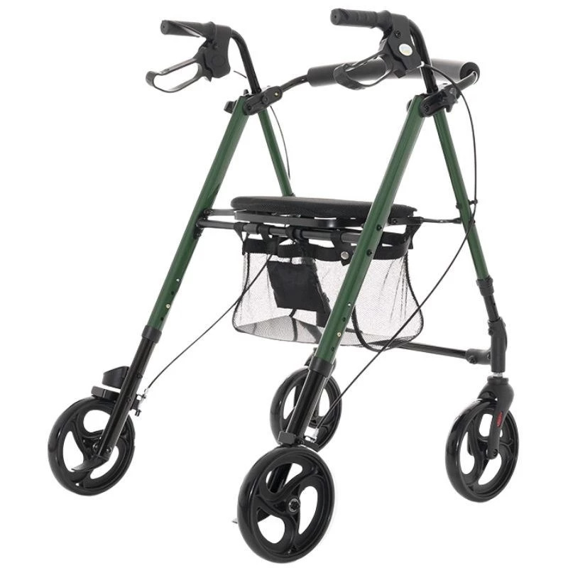 MDH GRAS andador de rehabilitación con asiento y bolsa, verde