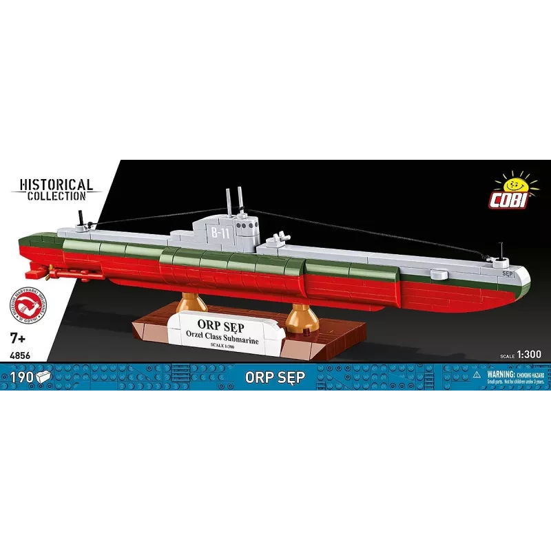 Maqueta de plástico Cobi submarino polaco ORP Sęp escala 1:300 (COBI-4856)