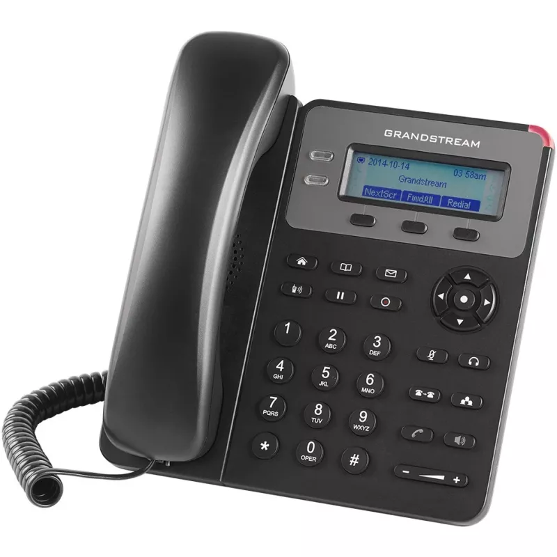 Teléfono DECT Grandstream GXP1610 — negro, LCD 132×48 px, auricular (RJ-9), 1 terminal, agenda 500, manos libres