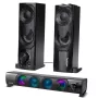 Altavoz de PC 2 en 1 Barra de sonido para ordenador con retroiluminación LED RGB, estéreo, gaming, USB 2 x 3W AUX 3,5 mm