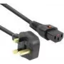 Cable de alimentación ACT PC980 — conector UK a C13 IEC Lock, 2 m, 230 V 10 A, negro