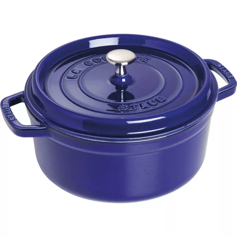 Cocotte redonda de hierro fundido Staub 24 cm Azul oscuro