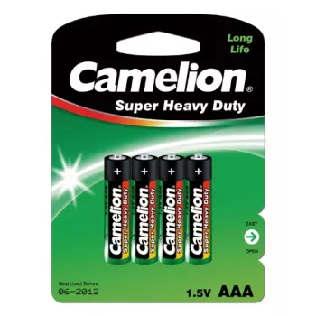 Pila de un solo uso Camelion R03P-BP4G AAA zinc-carbono