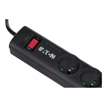 Regleta protectora de sobretensión EATON Protection Strip 6 FR — 6x tomas tipo E, 525 J, 10 A, 220–250 V, cable de 1 m