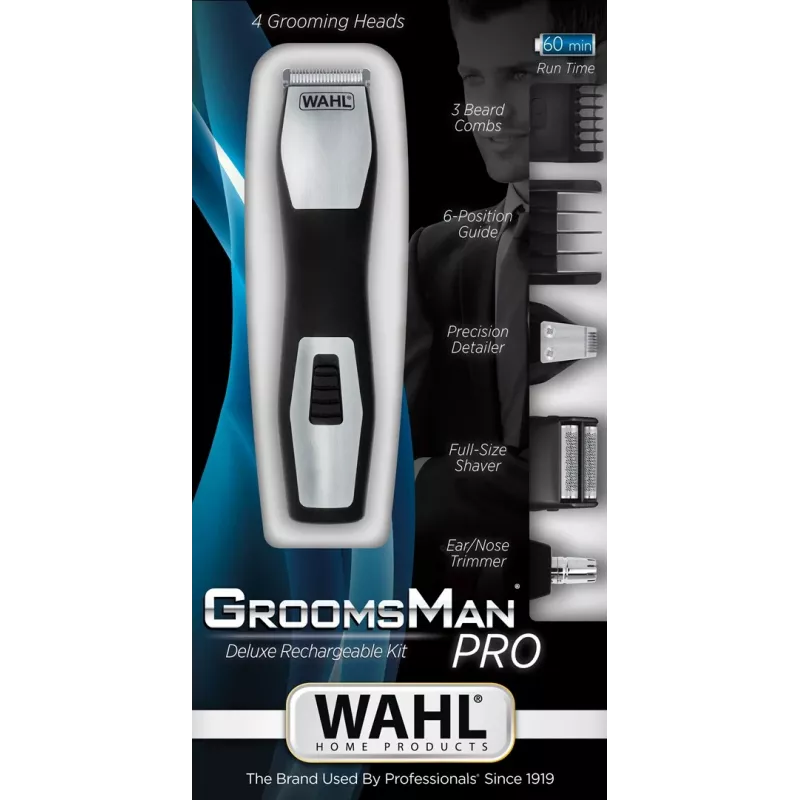 Recortadora Wahl GroomsMan Pro Battery Negro Acero inoxidable 0,7 mm 3 cm