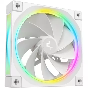 Ventilador de PC DeepCool FL12R de 120 mm, blanco, 2150 RPM, PFC activo, retroiluminación ARGB