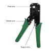 Herramienta de crimpado y corte QOLTEC 54381 — Alicate de crimpado para conectores de red modulares y cortacables