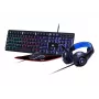 Teclado gaming con ratón GEMBIRD GGS-UMGL4-02 - tamaño completo USB QWERTY inglés de EE. UU., negro, retroiluminación LED