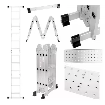 Extralink Escalera articulada LAD3X4MP 3X4, 3,55 m (+PLATAFORMA)