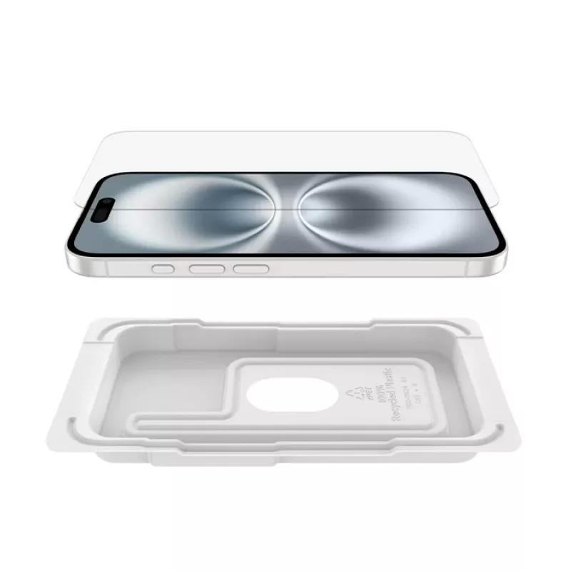 Protector de pantalla Belkin ScreenForce para iPhone 16 resistente a golpes y rayaduras